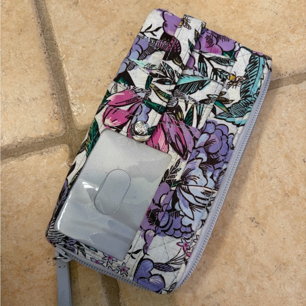 Vera Bradley Floral Quilted Wristlet Wallet in Purple and Pink
